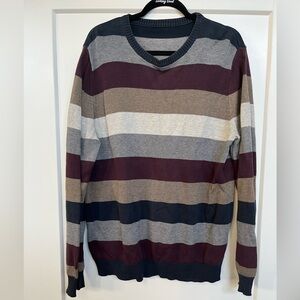 Striped V-Neck Men's Sweater